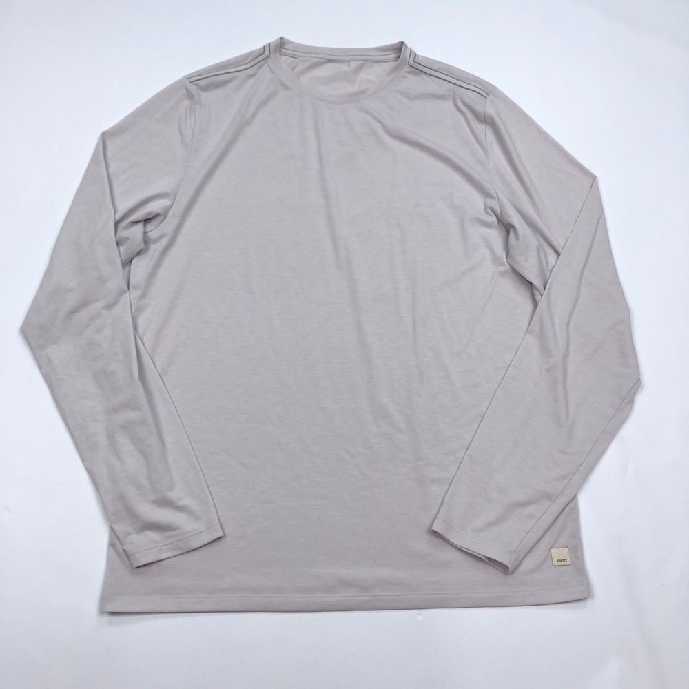Vuori Mens Current Tech Tee Long Sleeve V1003 Light Gray Large